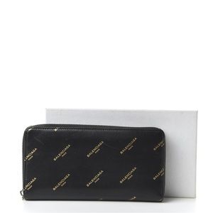 Balenciaga logo print black wallet